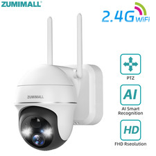 ZUMIMALL Wireless Outdoor Security Camera 2K Color Night Vision 360 PTZ