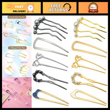 10 PCS Decorative French Hair Pins, U-Shaped Metal Bun  Updo Styling Accessorie