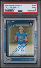 2025 OPTIC LADD MCCONKEY ON CARD AUTO PRIZM SP CHARGERS 11/4 STUD PSA 9 INVEST🔥