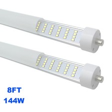 25 Pack T8 8FT LED Tube Light Bulbs 144W Single Pin FA8 Frost 8' LED Shop Light