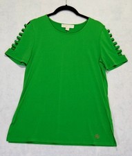 Michael Kors Top Womans S Dress Shirt Blouse Green Holiday Christmas Top MK NEW