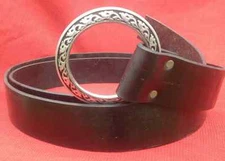 1.5" Wide Medieval Ring Belt Black or Brown SCA Faire Sword Pirate Rennie
