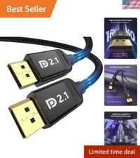 15FT Anti-Interference DisplayPort 2.1 Cable - Dynamic HDR  24K Gold Connectors