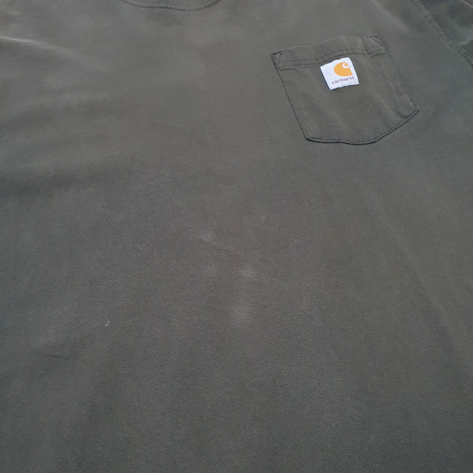 CARHARTT Khaki T Shirt Tee Pocket Short Sleeve Cotton Mens XL image 4