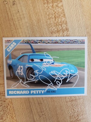 Richard Petty Custom Signed Card - The King From Cars