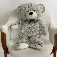 FAO Schwarz 18 Teddy Bear Plush Stuffed Animal - Bow Tie - Gray Plush