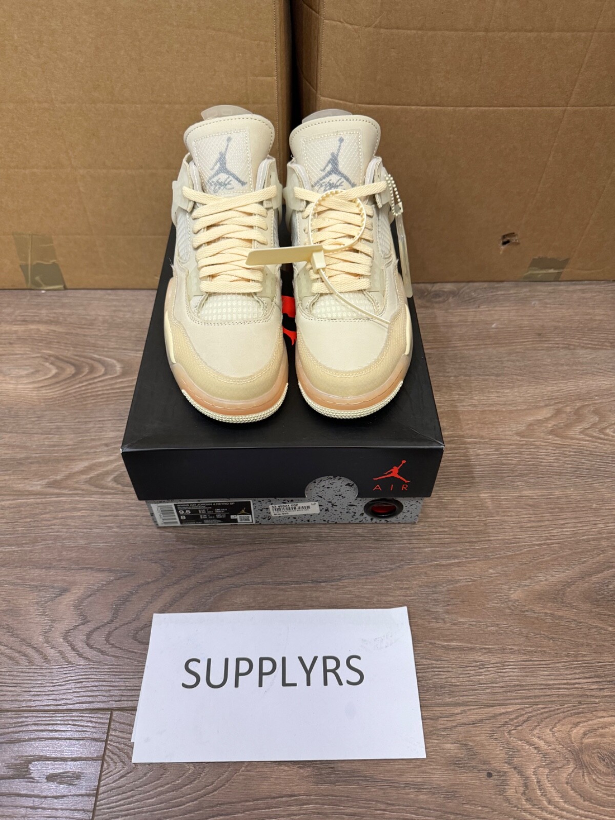 OFF WHITE X NIKE Off White X Nike Air Jordan 4 Retro Sail UK 7 US 9.5 (W) NUOVISSIME