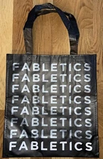 FABLETICS Store 15.5" BLACK Reusable SHOPPING Tote BAG Logo HANDLED New!
