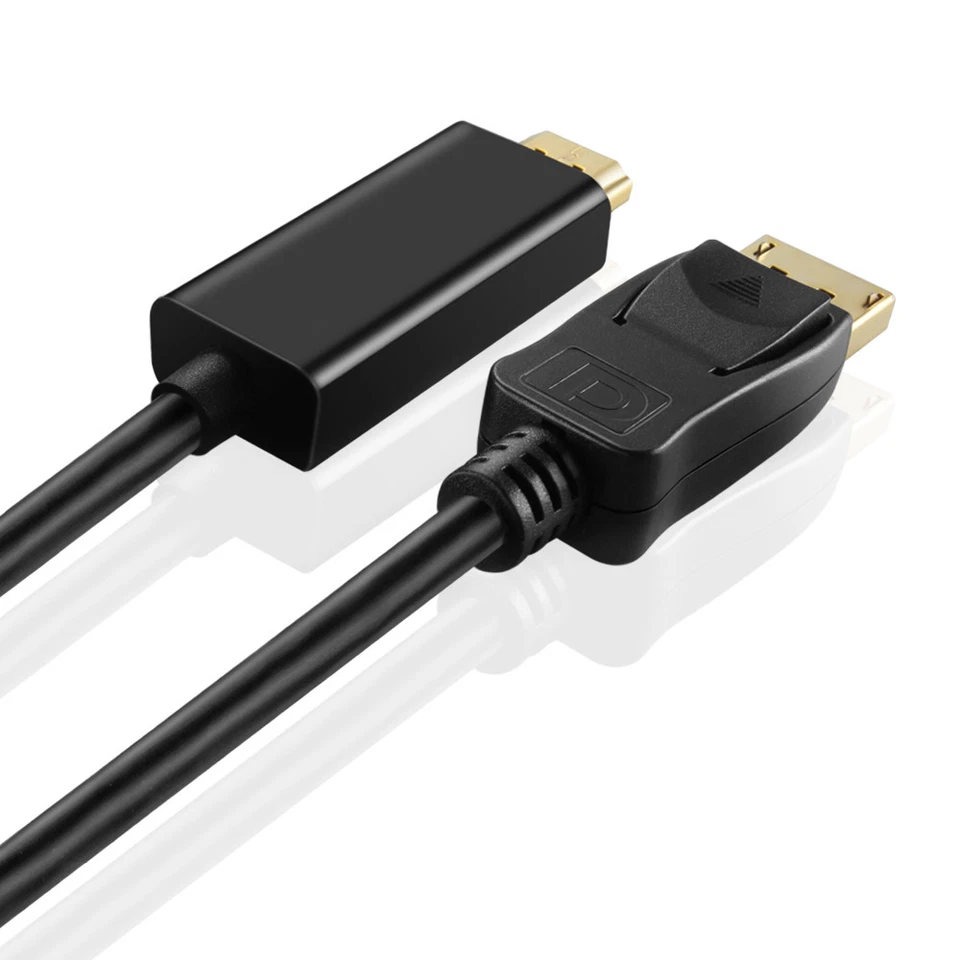 1.8M QUALITY DISPLAY PORT DP TO HDMI MALE LCD PC HD TV LAPTOP AV CABLE ADAPTOR - Image 3 of 3