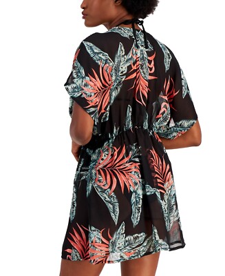 Miken Juniors' Crochet-Trim Kimono Cover-Up Multi Swimwear Size Small