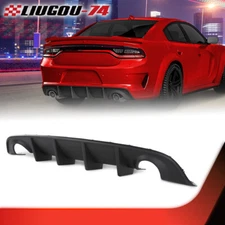 Rear Bumper Valance Diffuser Lip Black Fit For 2015-2023 Dodge Charger SRT