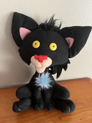 MerryMakers Bad Kitty Soft Plush Black Cat Stuffed Animal Toy,