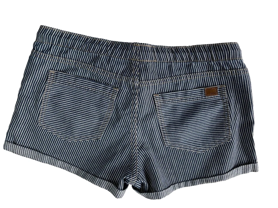 Womens ROXY Small Juniors Dude Stripy Short Drawstring Vintage Beach Surfer - Image 2 of 4