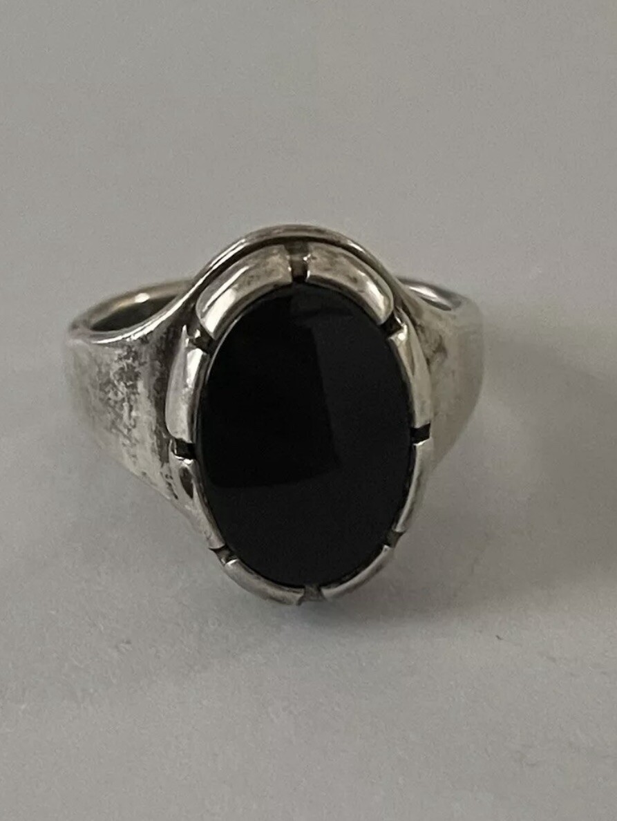 James Avery Retired Sterling Silver Oval Ring With Black  display picture 1