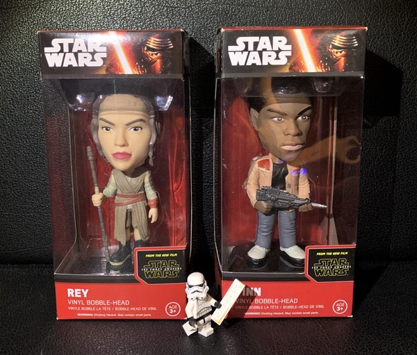 Funko Star Wars Vinyl Bobble Head Rey & Finn Neu Ovp The Force Awakens Mib-image