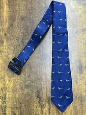 Brooks Brothers "Fleece" Blue Boy's Tie W/ Turkeys 100 Silk Boy's Necktie 50"