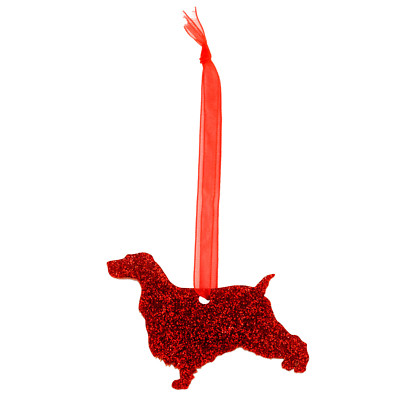 English Cocker Spaniel Style A Glitzer Weihnachtsdeko - 11 Farben zur Auswahl.