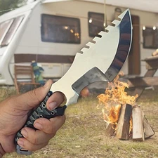 HANDMADE HUNTING TRACKER KNIFE With HORIZONTAL CARRY SHEATH D2 STEEL 10 Inch