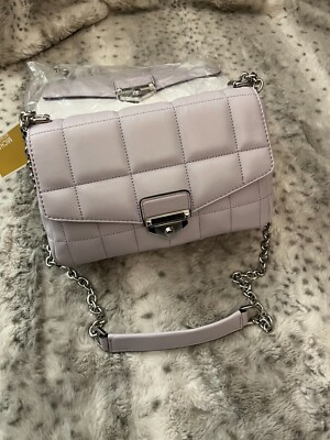Michael Kors Soho Quilted Large Leather Shoulder Bag in Lavender Mist MSRP $458