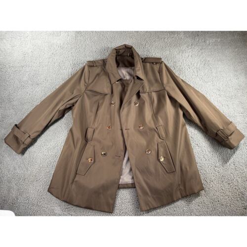 Calvin Klein Trench Rain Coat Women 2X Double Breasted Jacket - Picture 4 of 14