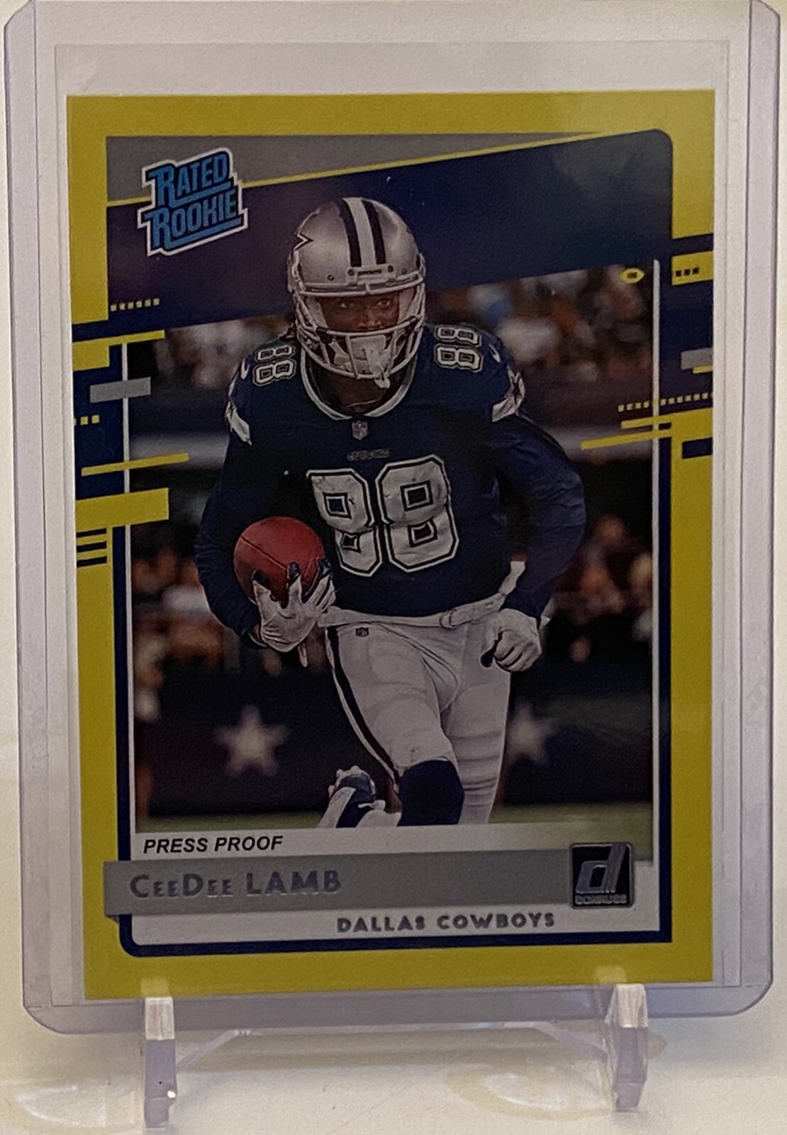 Ceedee Lamb 2020 Donruss Rated Rookie RC Card #306 Press Proof  Yellow Cowboys