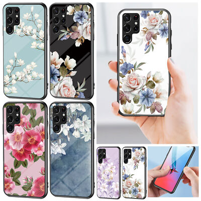 Glass Flower Phone Case For OPPO Realme 15 14 13 12 11 10 A55 A38 C75 C63 X50