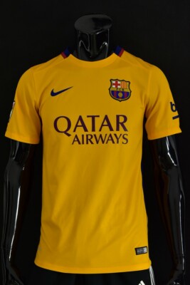 Barca 2015-2016 nike FC Barcelona Away Orange Shirt SIZE S (adults