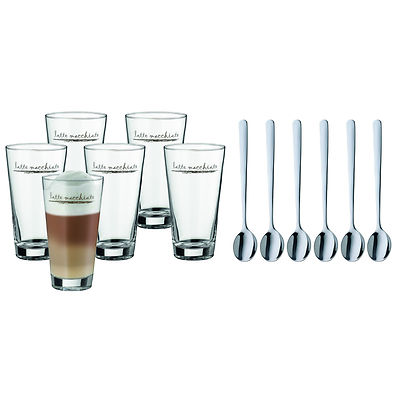 WMF Latte Macchiato 12 er Set 6 Gläser + 6 Löffel NEU 4000530630162