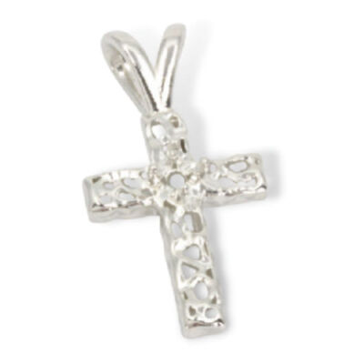 Open Nugget Freeform Cross Pre-notched Pendant Mounting