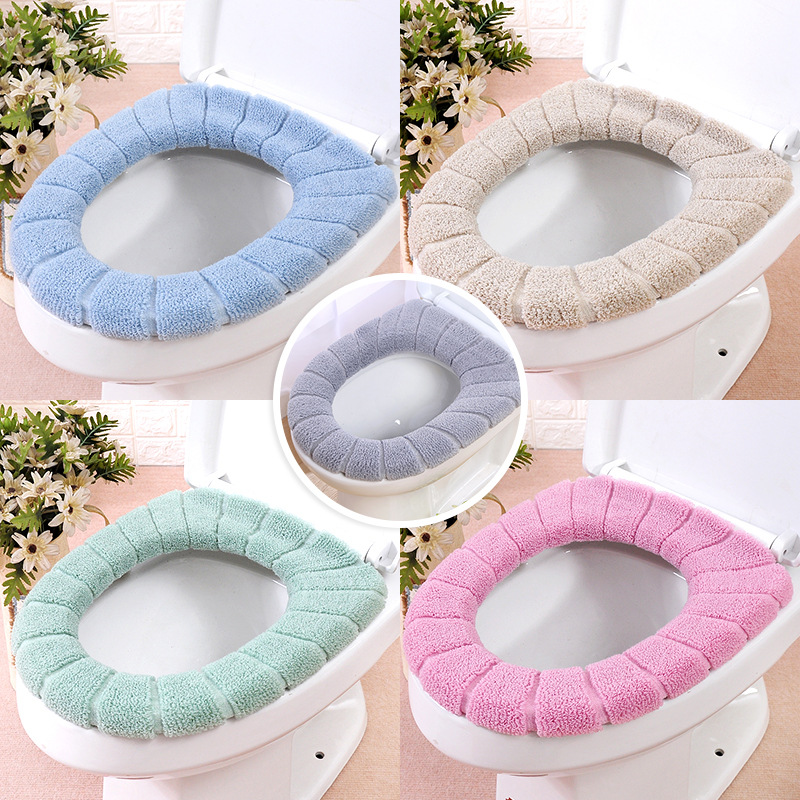 1pc Toilet Seat Cover Bathroom Soft Pad Cushion Winter Warm Mat