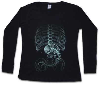 XENOMORPH ALIEN DAMEN LANGARM T-SHIRT Ripley Prometheus Nostromo Weyland Saga