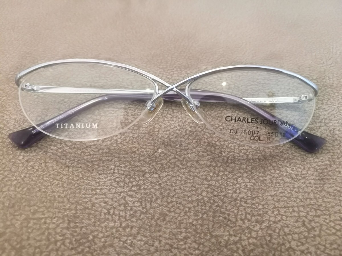 Charles Jourdan Silver Wire Eyeglass Frames - NWT CHARLES JOURDAN Vintage Cat Eye Eyeglasses TITANIUM Model CJ  main image 2