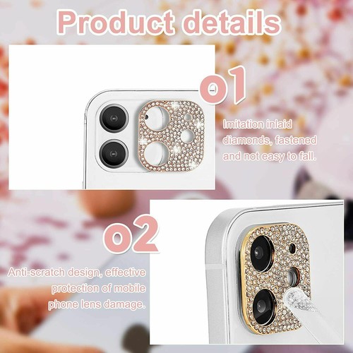 Bling Diamond Camera Lens Protector Sticker Case For iPhone 15 16 Pro Max 13 11 - Picture 9 of 36