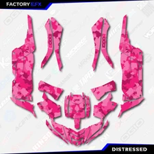 Pink Distressed Camo Graphics kit fits Yamaha YXZ 1000R 2015-2018