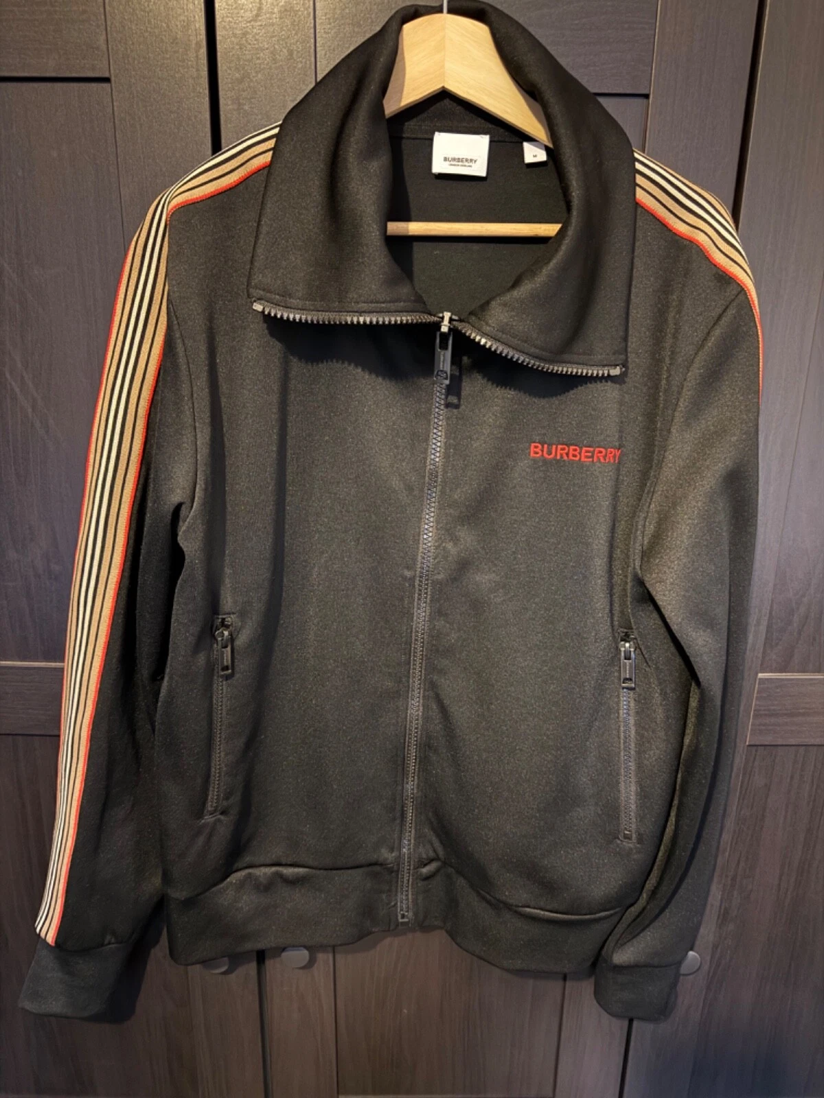 Burberry — 100% authentic Burberry Icon stripe track jacket, size medium