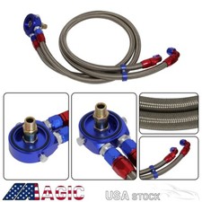 An10 Oil Cooler Filter Sandwich Adapter 1.4m1.6m Nylon Steel Oil Line Kit
