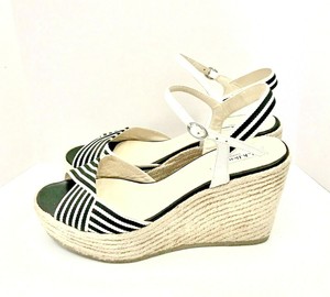 black and white striped wedges