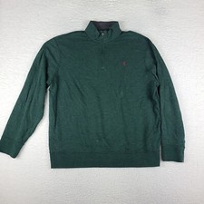 Polo Ralph Lauren Performance Sweater Mens XL Dark Green Quarter Zip Sweatshirt