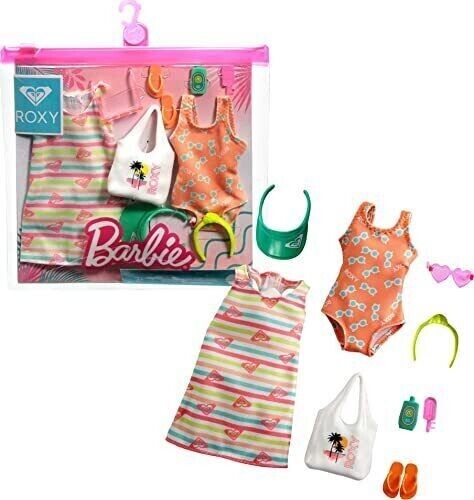 Barbie Clothing Fashion Pack By Roxy Summer Dress & Swimsuit Outfit GRD57 - Picture 1 of 5