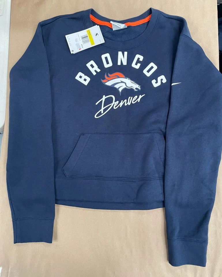 Suéter para mujer Nike NFL bolsillo blanco Denver Broncos azul marino diferentes tamaños Foto 2 de 4
