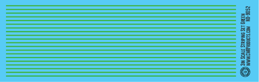 HO Scale - Scale Striping Set 3in Green
