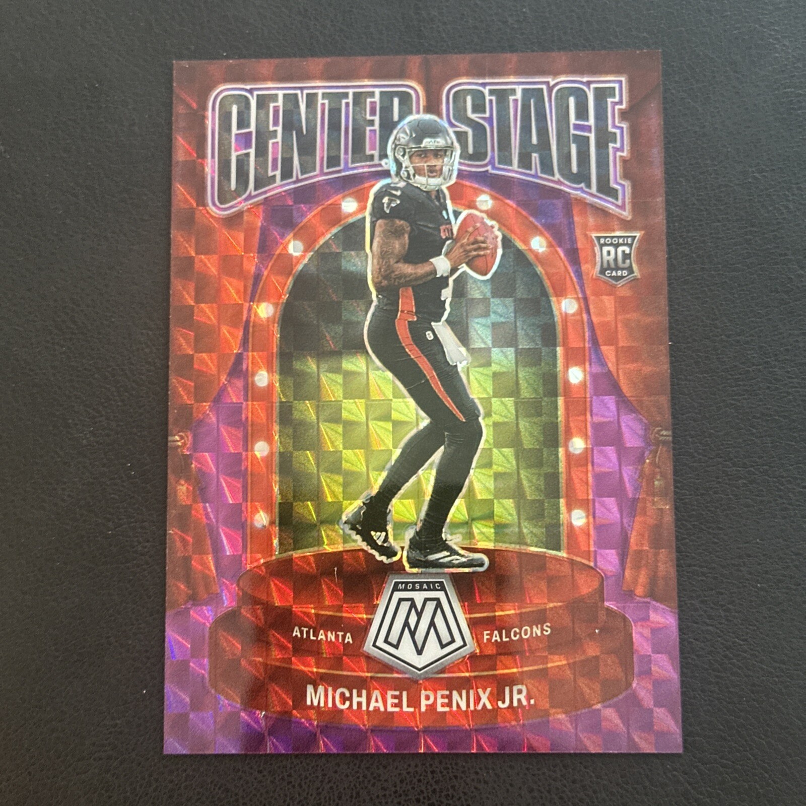 2024 Panini Mosaic Michael Penix Jr. Center Stage Purple Mosaic Prizm #13/49 SP