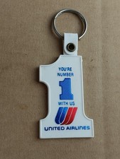 Vintage United Airlines You're Number 1 With Us Keychain