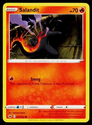 Salandit Common SWSH01: Sword & Shield Base Set 027/202 MP - Image 1 of 2