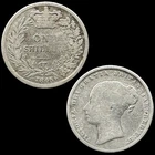 Photo of a 1845 Victoria Shilling from an eBay sale