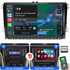 Für VW Golf 5 6 Plus Touran Caddy Jetta Autoradio Carplay Android Auto SWC FM BT