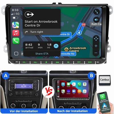 Für VW Golf 5 6 Plus Touran Caddy Jetta Autoradio Carplay Android Auto SWC FM BT