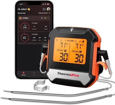 Bluetooth-Thermometer 2 Sonden Grill Küchenthermometer