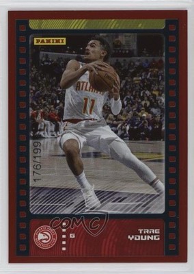 2019-20 Panini Sticker & Card Collection Red 176/199 Trae Young #1 18da