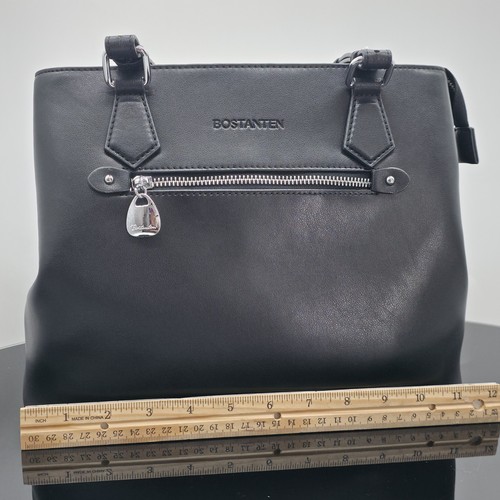 Quiet Luxury BOSTANTEN Leather Tote Bag Women Black Structured Zipper... - Picture 8 of 13